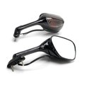 Krator Krator OEM036 Suzuki Mirrors with Smoke Turn Signals OEM Style Racing Mirrors; Matte Black OEM036